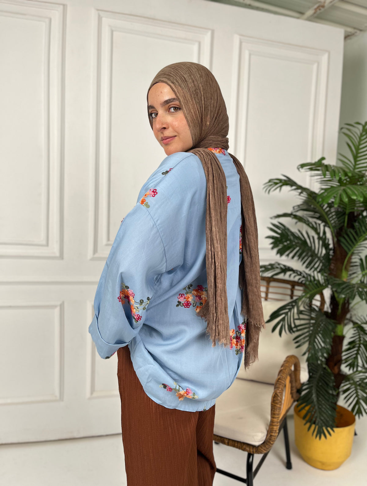 Baby Blue Bloom Blouse