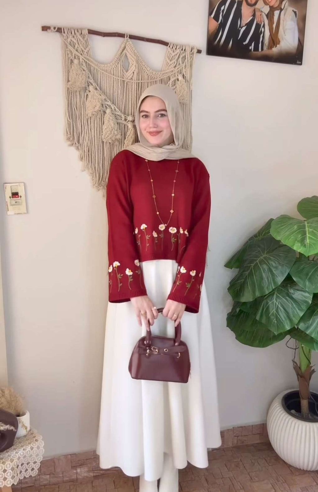 Burgundy Rose Pullover.