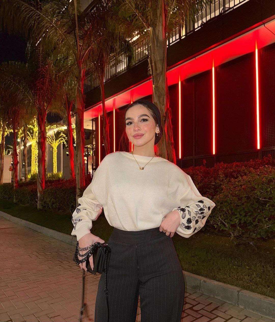 Embroidered Sleeve Pullover in White.