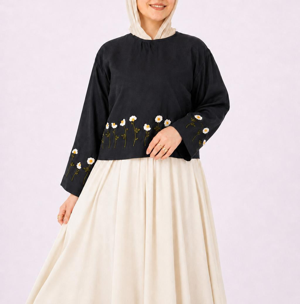 Black Embroidered Blouse