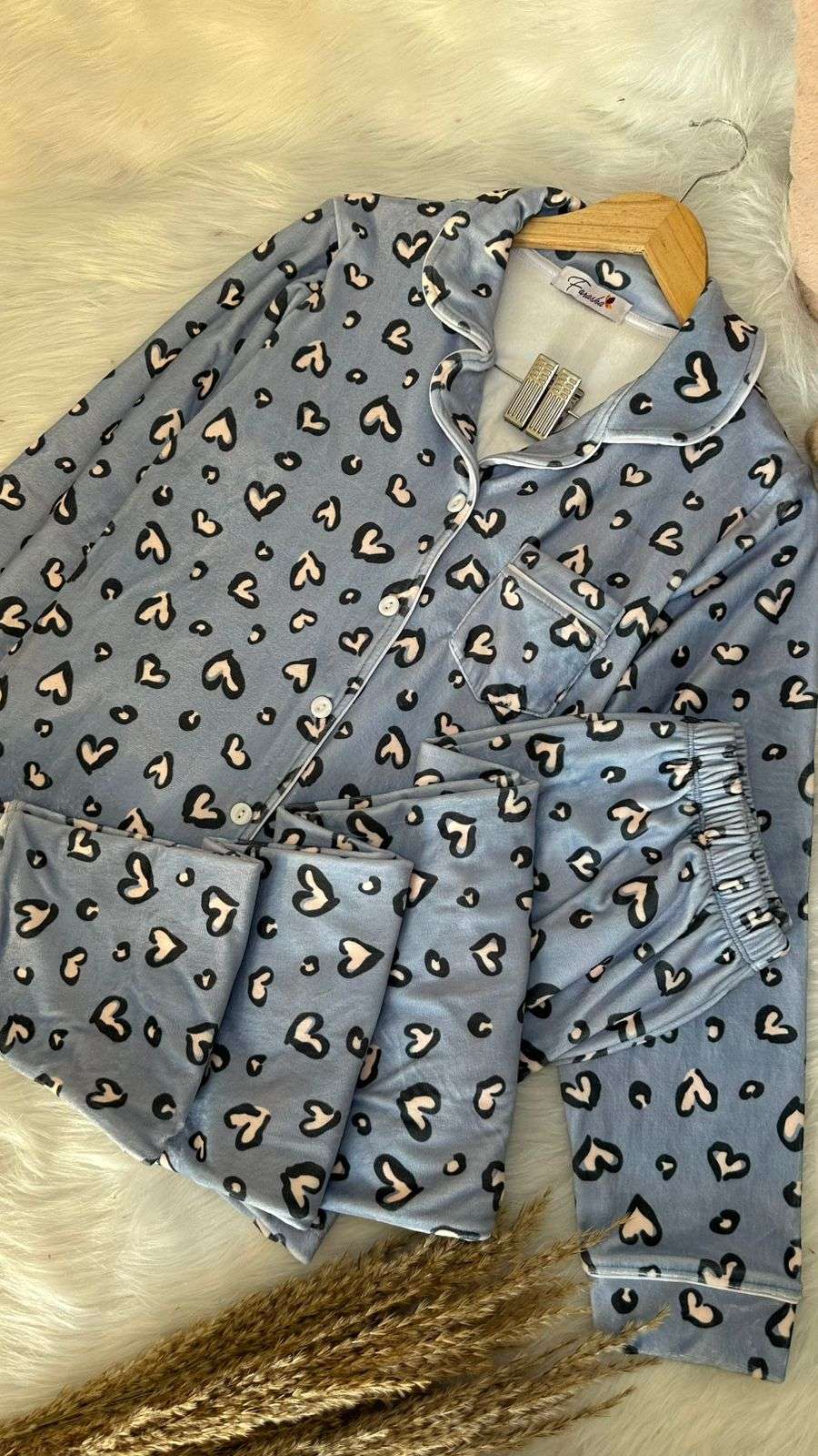 Baby Blue Colored Hearts Pajamas