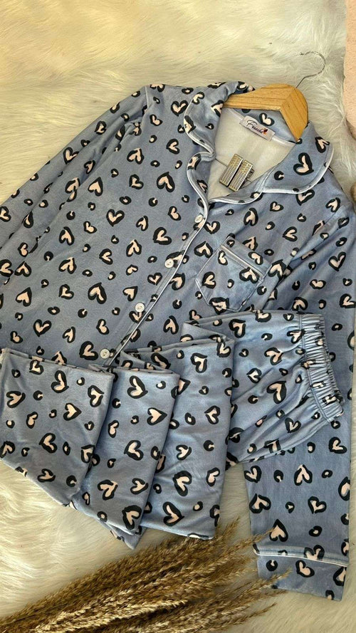 Baby Blue Colored Hearts Pajamas