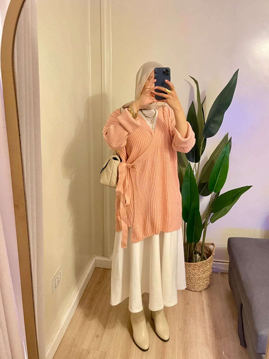 Pink Croise Cardigan