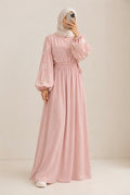 Pink Embroidered Velvet Dress.