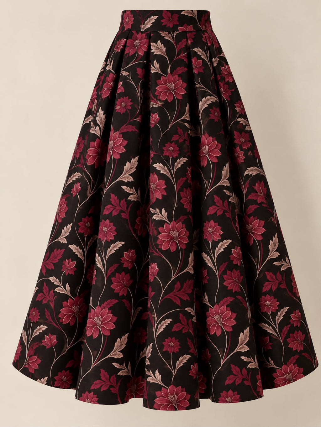 Burgundy Modern Skirt