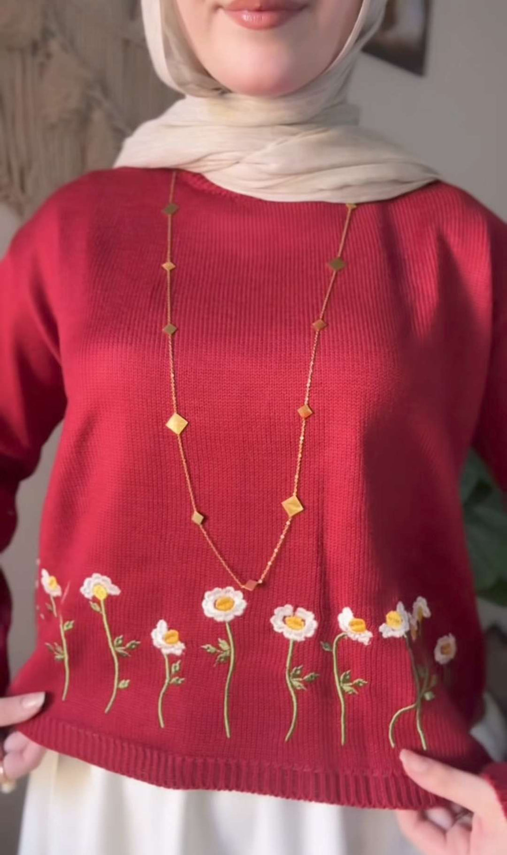Burgundy Rose Pullover.