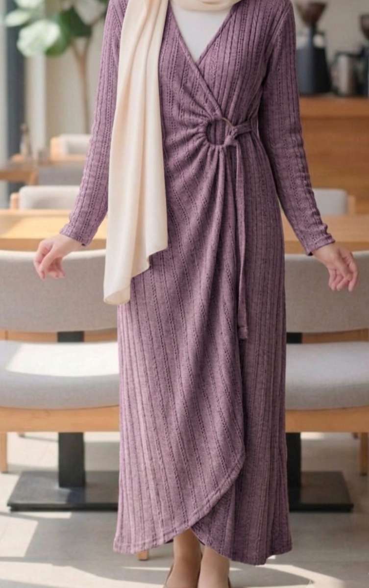 Purple Braided Dress With Metal Ring