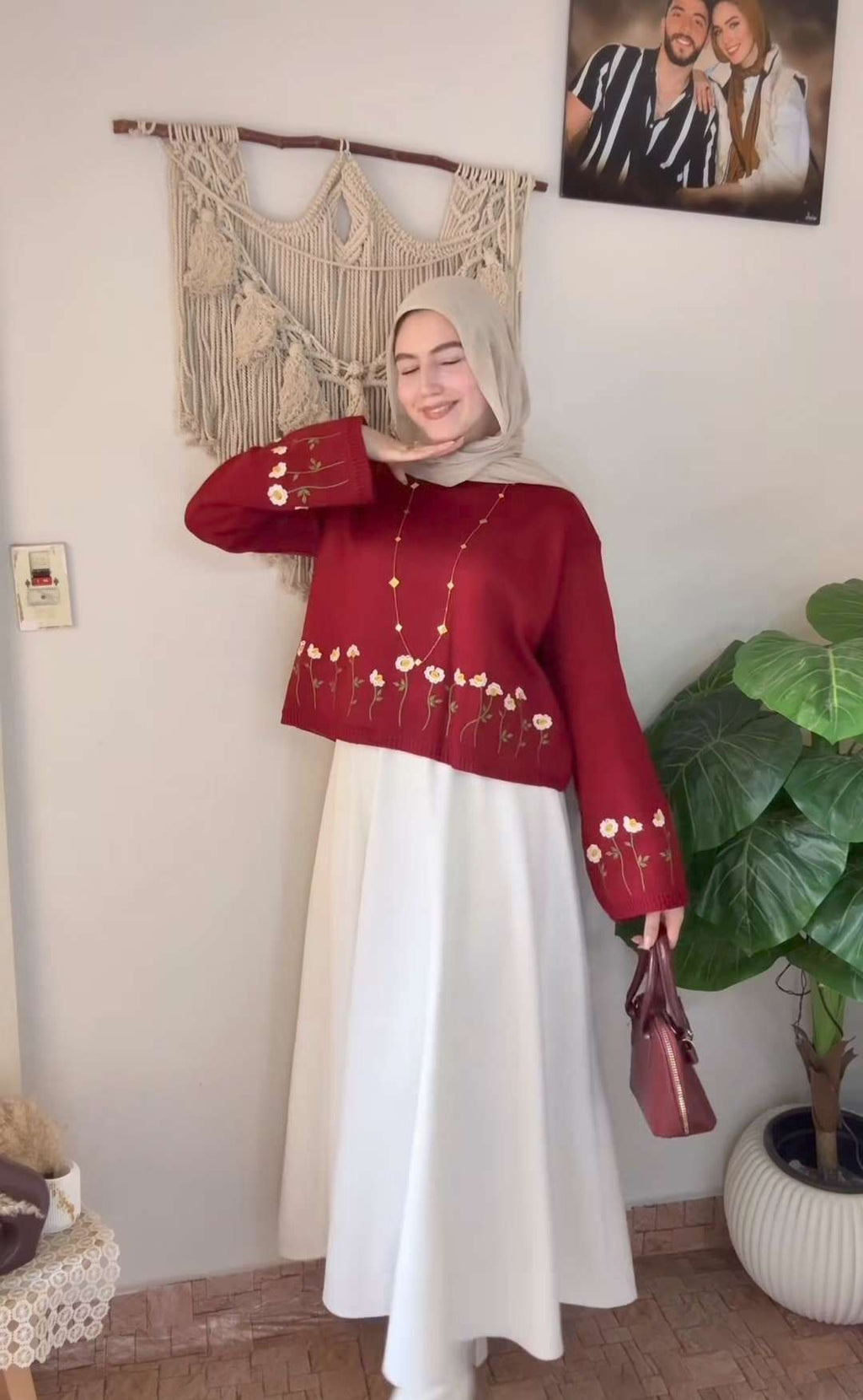 Burgundy Rose Pullover.