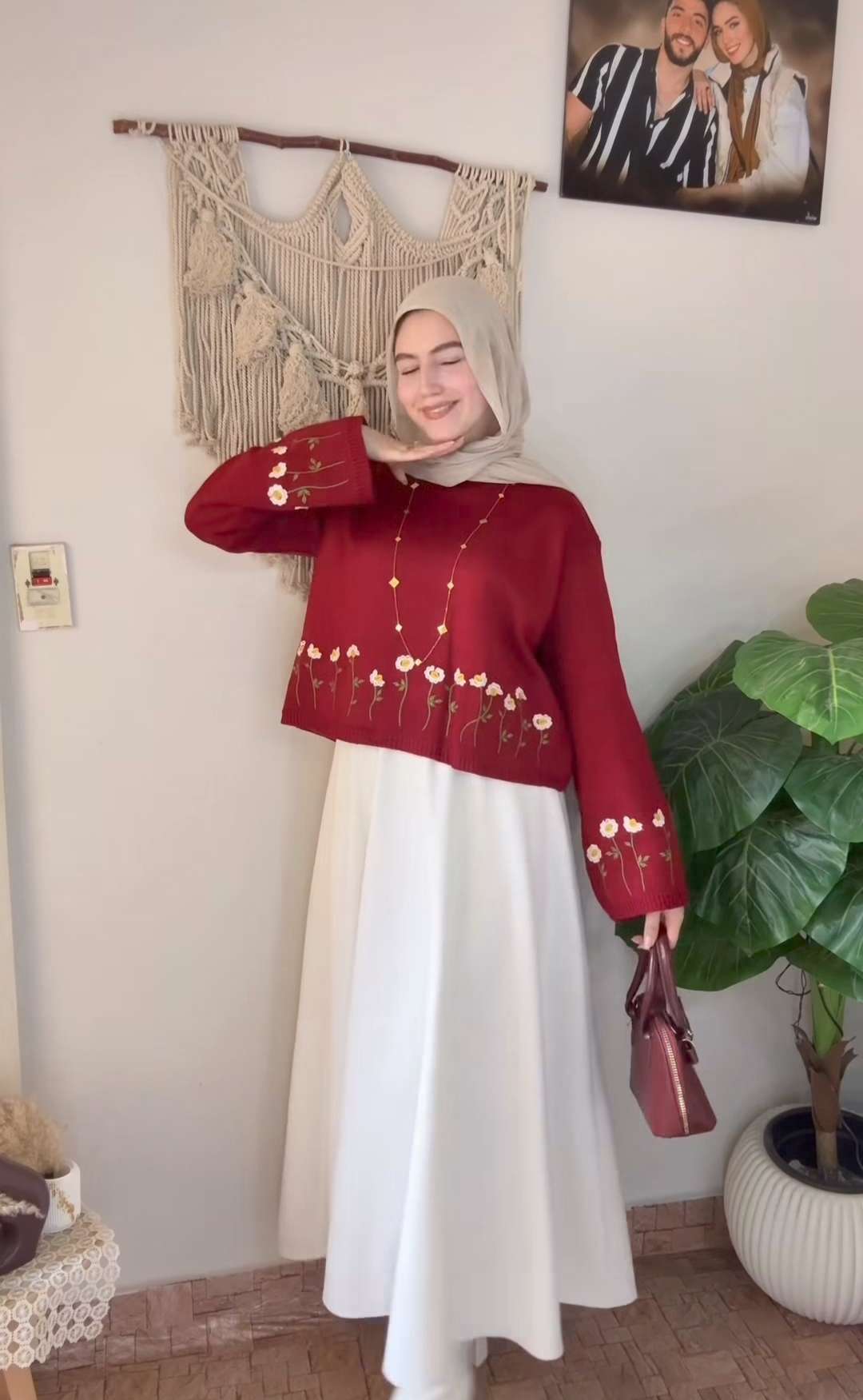 Burgundy Rose Pullover.