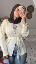 Off-White Cardigan With Belt.