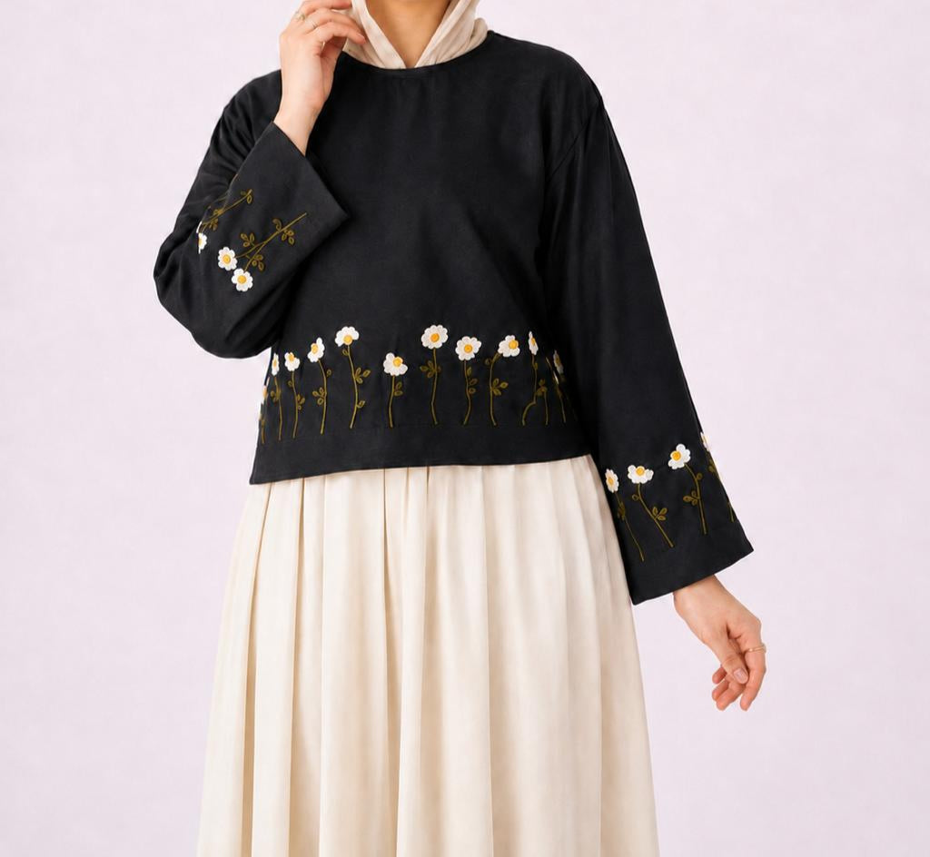 Black Embroidered Blouse