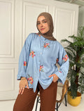 Baby Blue Bloom Blouse